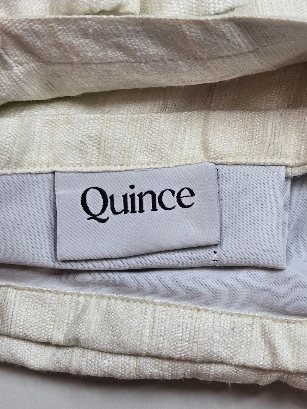 NWT QUINCE Set Of 2 48x96 Raw Silk True Blackout Curtains Ivory 8699